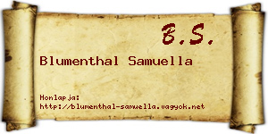 Blumenthal Samuella névjegykártya